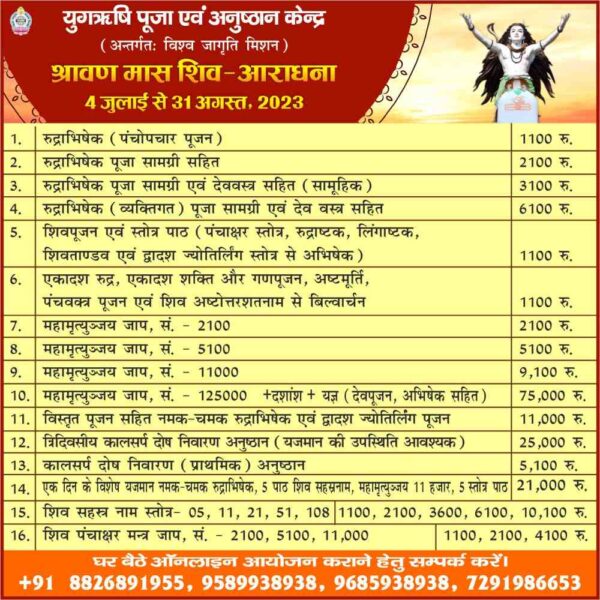 Shravan Mass Puja List