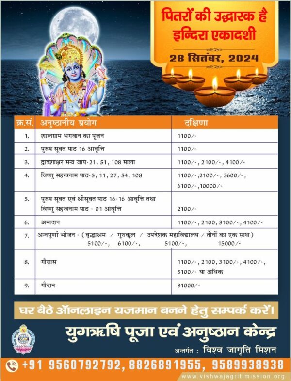 Indira Ekadashi Vrat Pujan